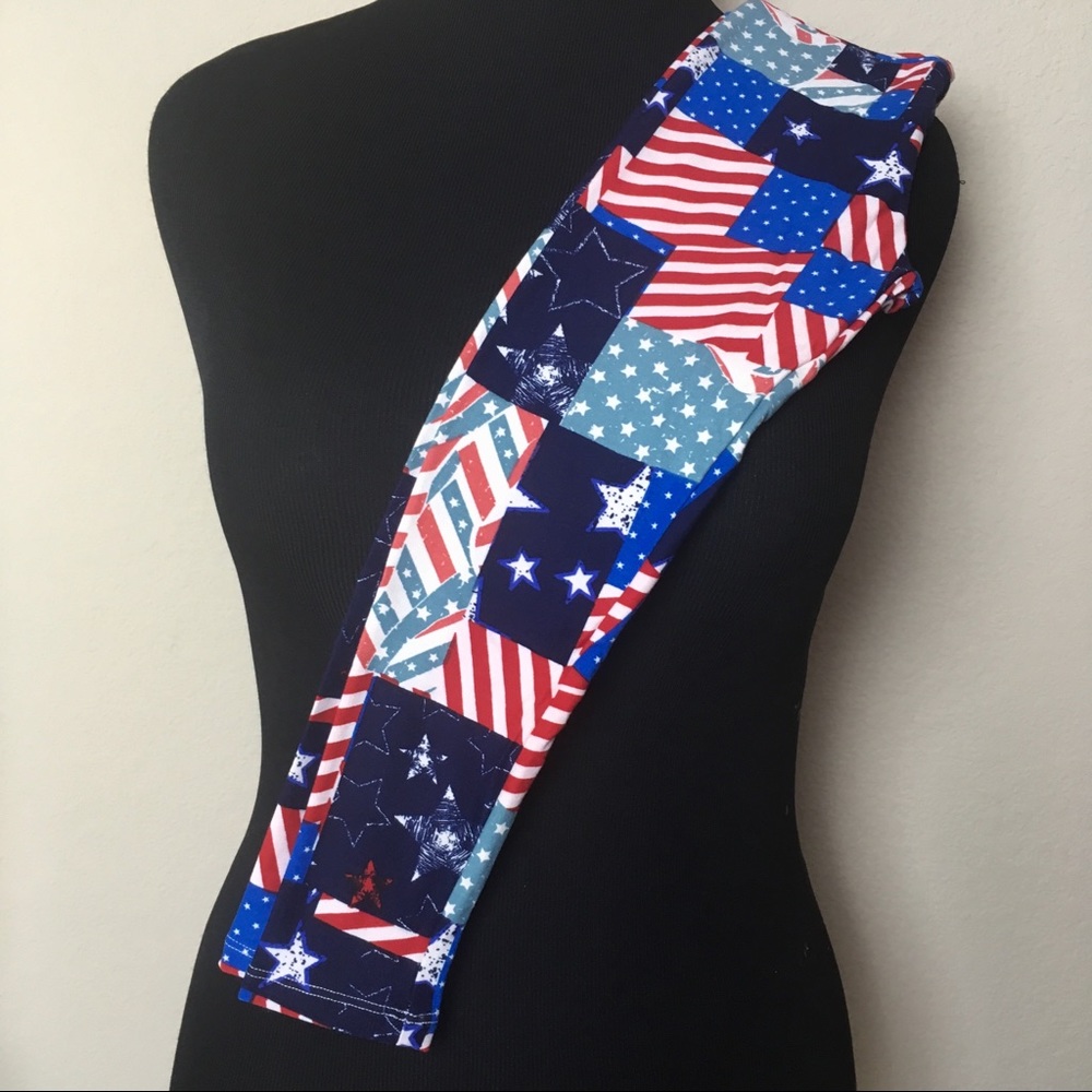 NWT LuLaRoe AMERICANA Kids Leggings